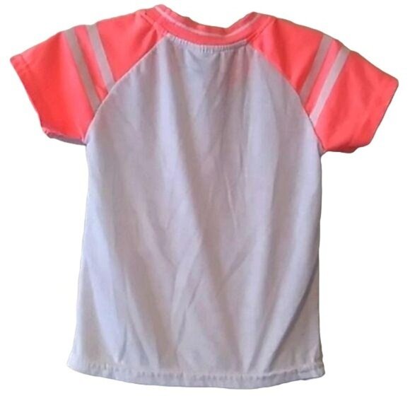 Diva X-Small Raglan Top Girls "You Got This Girl" Neon Pink White Mesh Tee Shirt - Picture 6 of 7